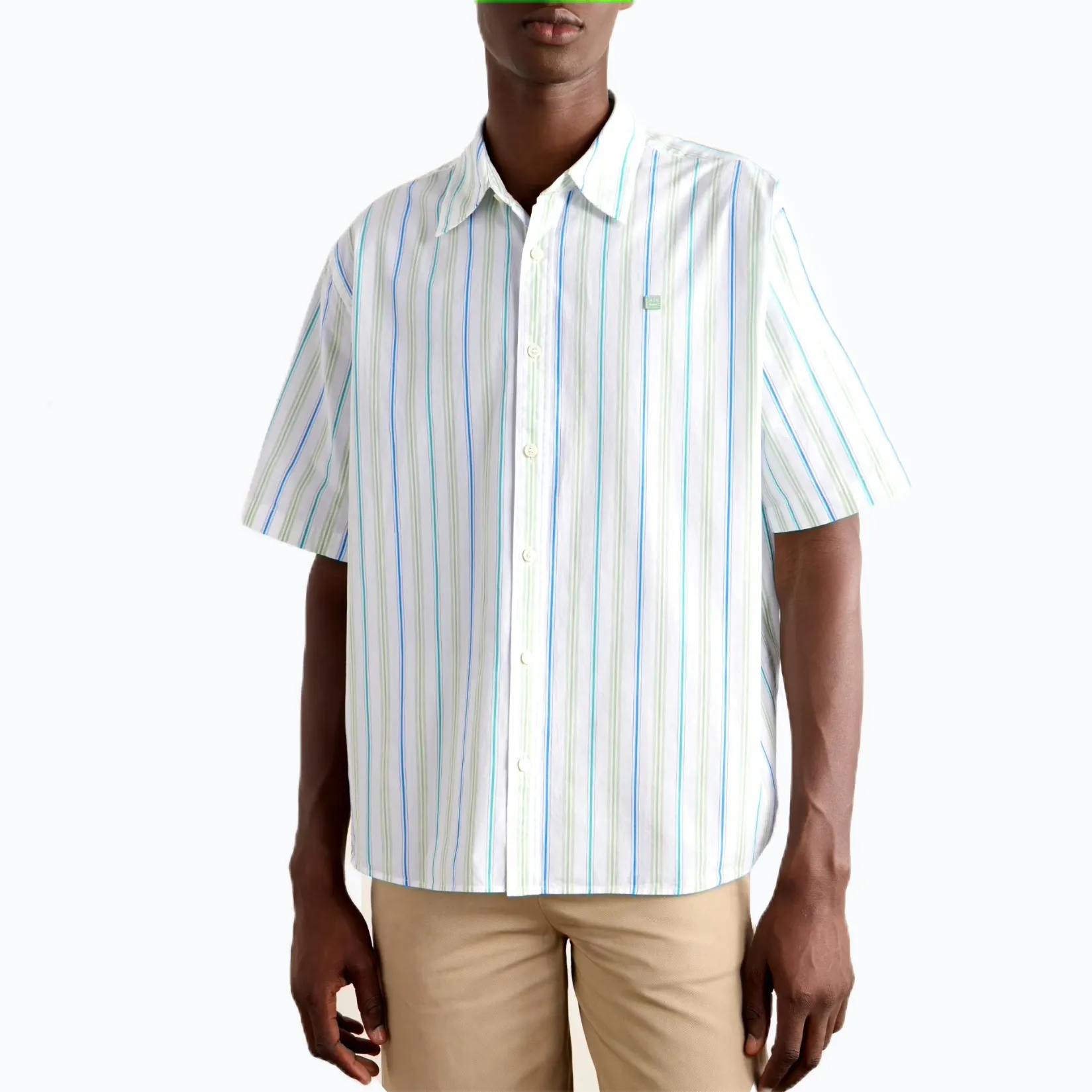 Acne Studios  |Stripes Cotton Logo Designers Shirts