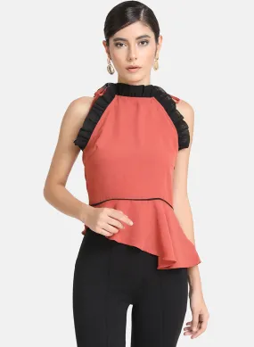 Assymetric Hem Pleated Top