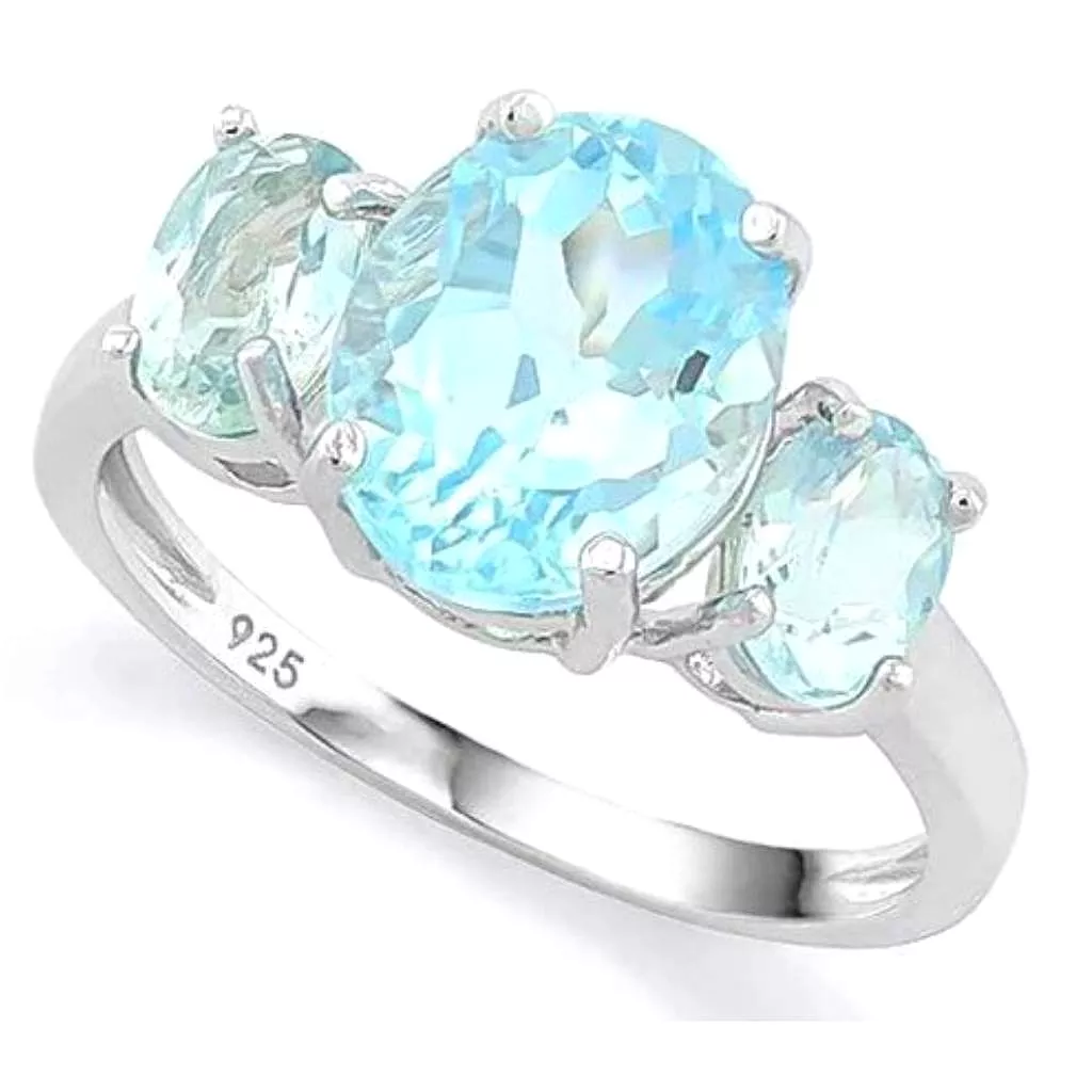 Baby Swiss Blue Topaz Sterling Silver Ring