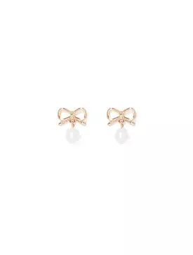 Bailey Bow & Pearl Earrings