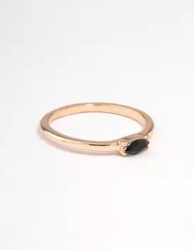 Black Oval Stone Ring