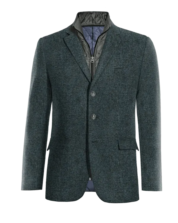  Blazer azul de donegal tweed edición limitada de 3 botones