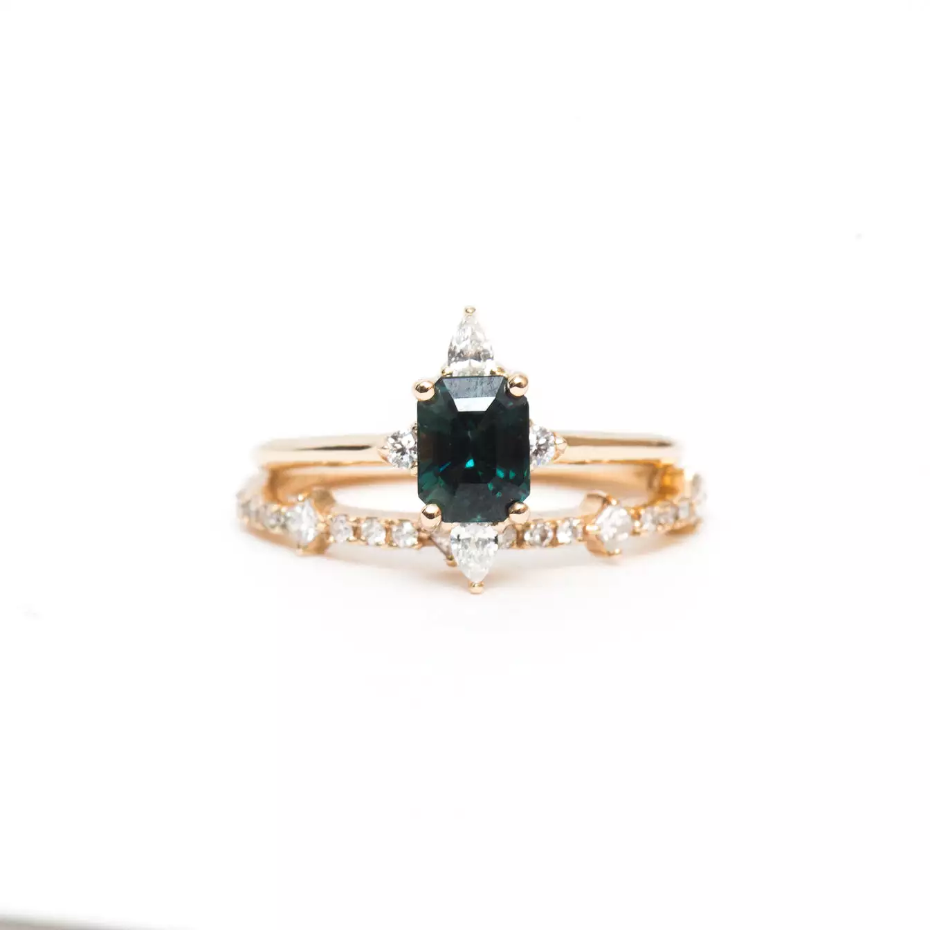 Blue-Green Sapphire Felicity Ring