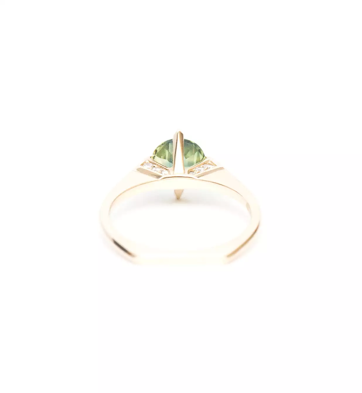 Blue-Green Sapphire Minimalist Rise Ring