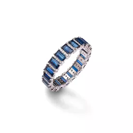 Blue Sapphire and Diamond Eternity Ring