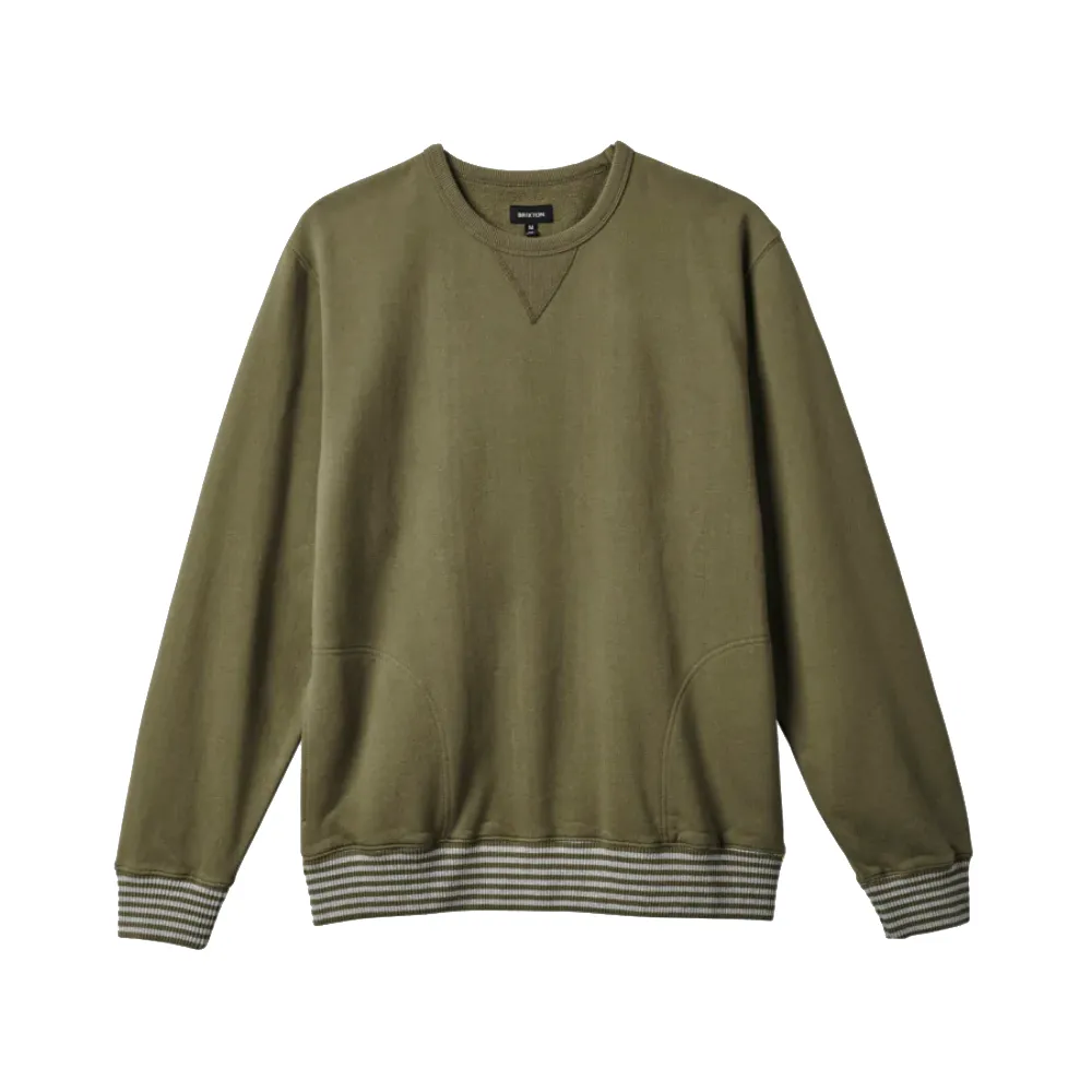 Brixton Collegiate Pocket Crew Military Olive/Heather Grey