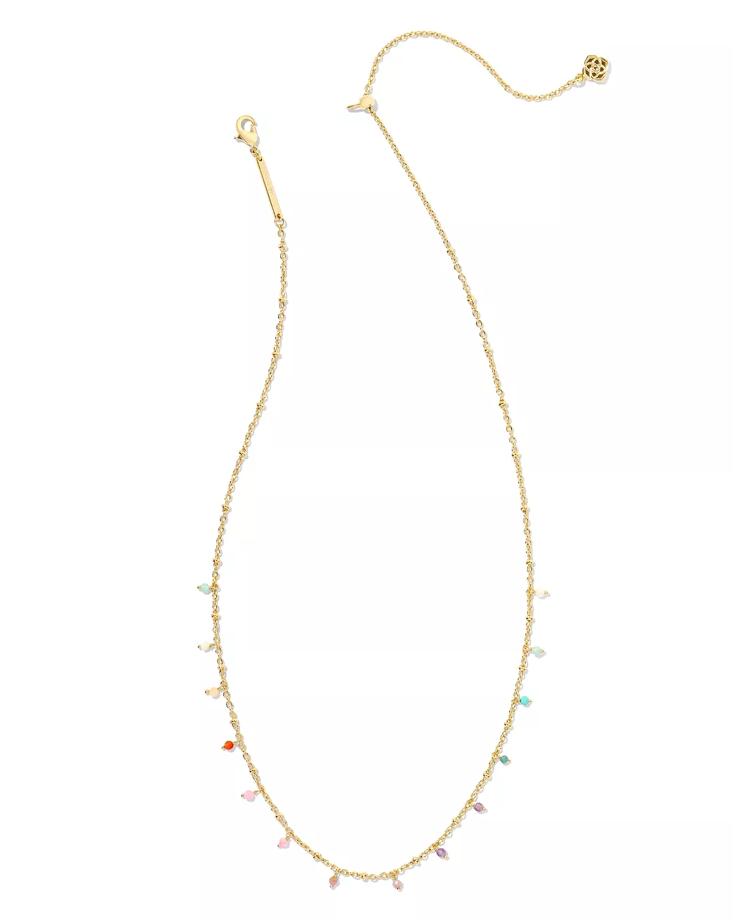 Camry Gold Beaded Strand Necklace in Pastel Mix