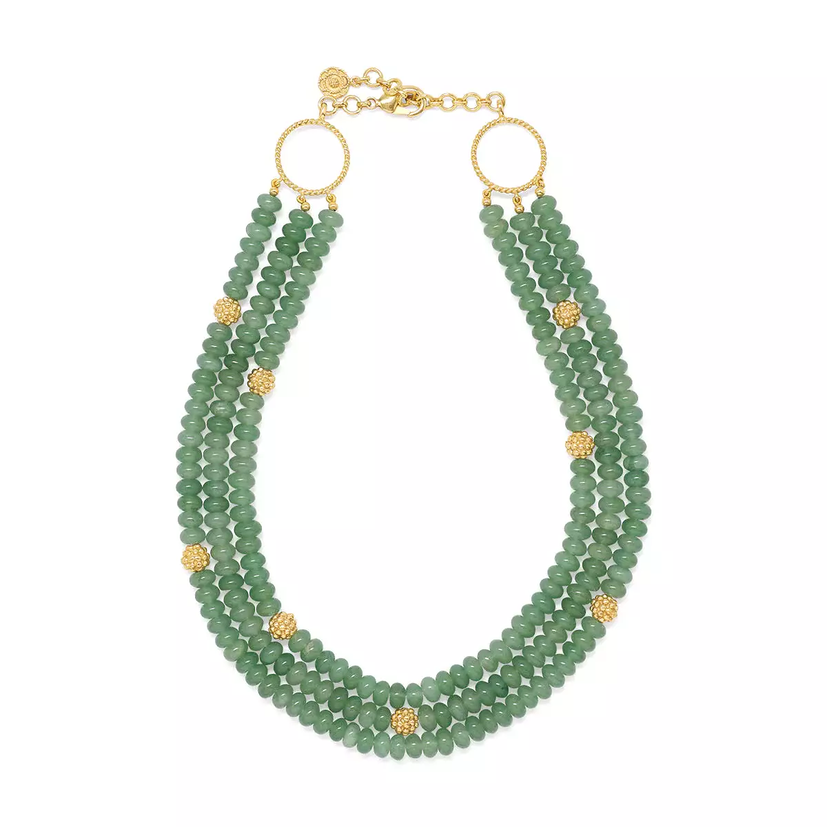 Capucine De Wulf Berry & Bead Triple Strand Necklace - (Ocean Jade or Meadow Jade)