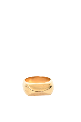 Celine Gold Toned Brass 'Chaîne Triomphe Large Diamanté' Ring sz 50