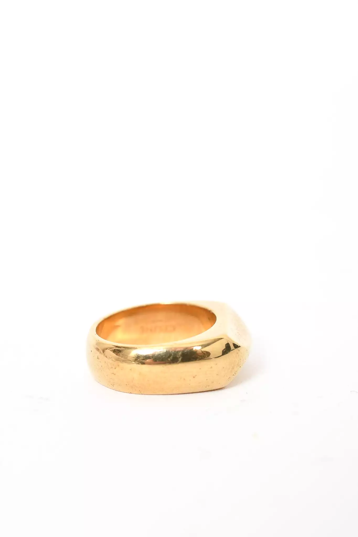 Celine Gold Toned Brass 'Chaîne Triomphe Large Diamanté' Ring sz 50