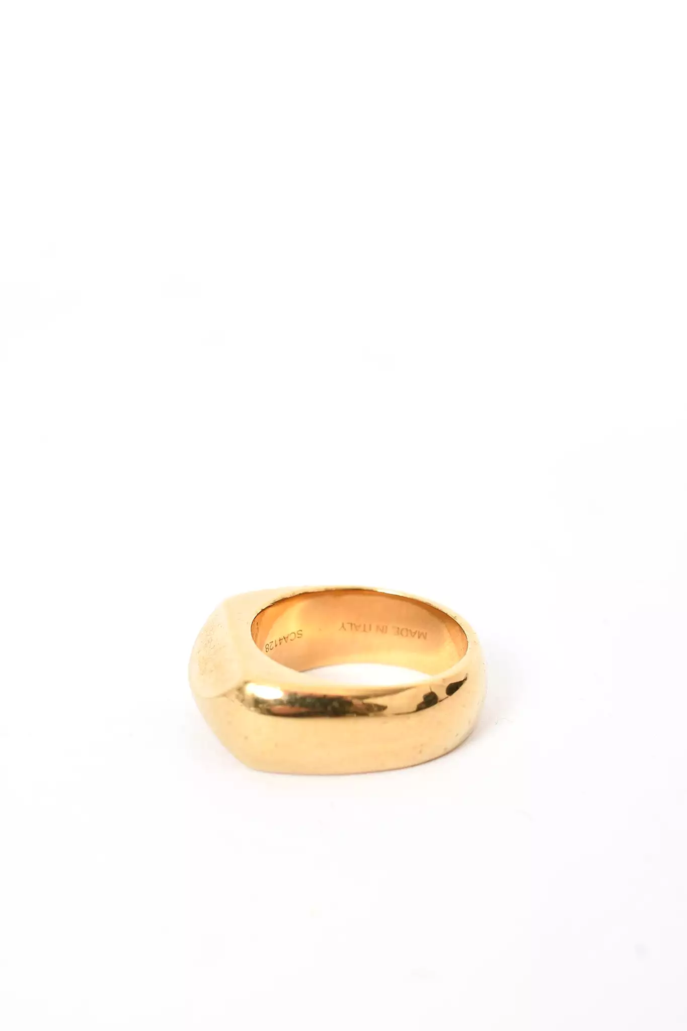 Celine Gold Toned Brass 'Chaîne Triomphe Large Diamanté' Ring sz 50