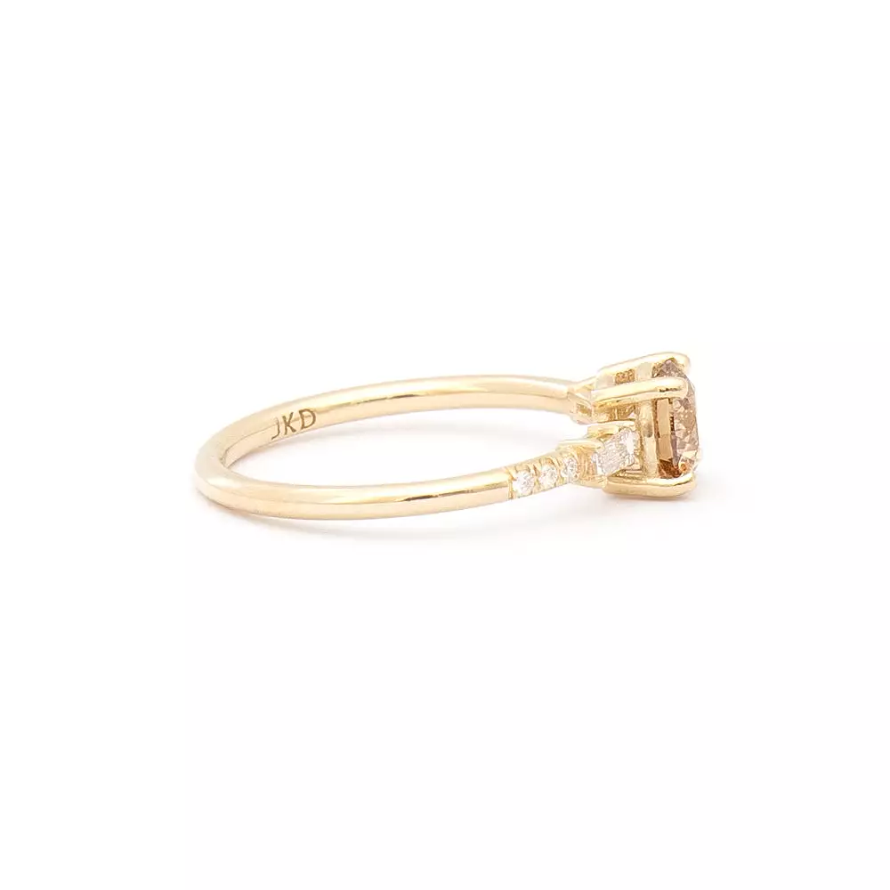 Champagne Diamond Melody Baguette Equilibrium Ring