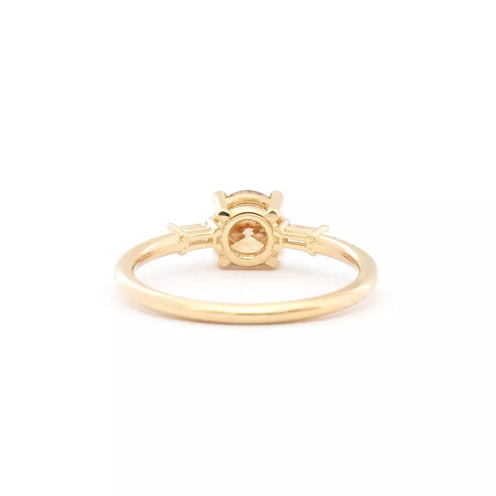 Champagne Diamond Melody Baguette Equilibrium Ring