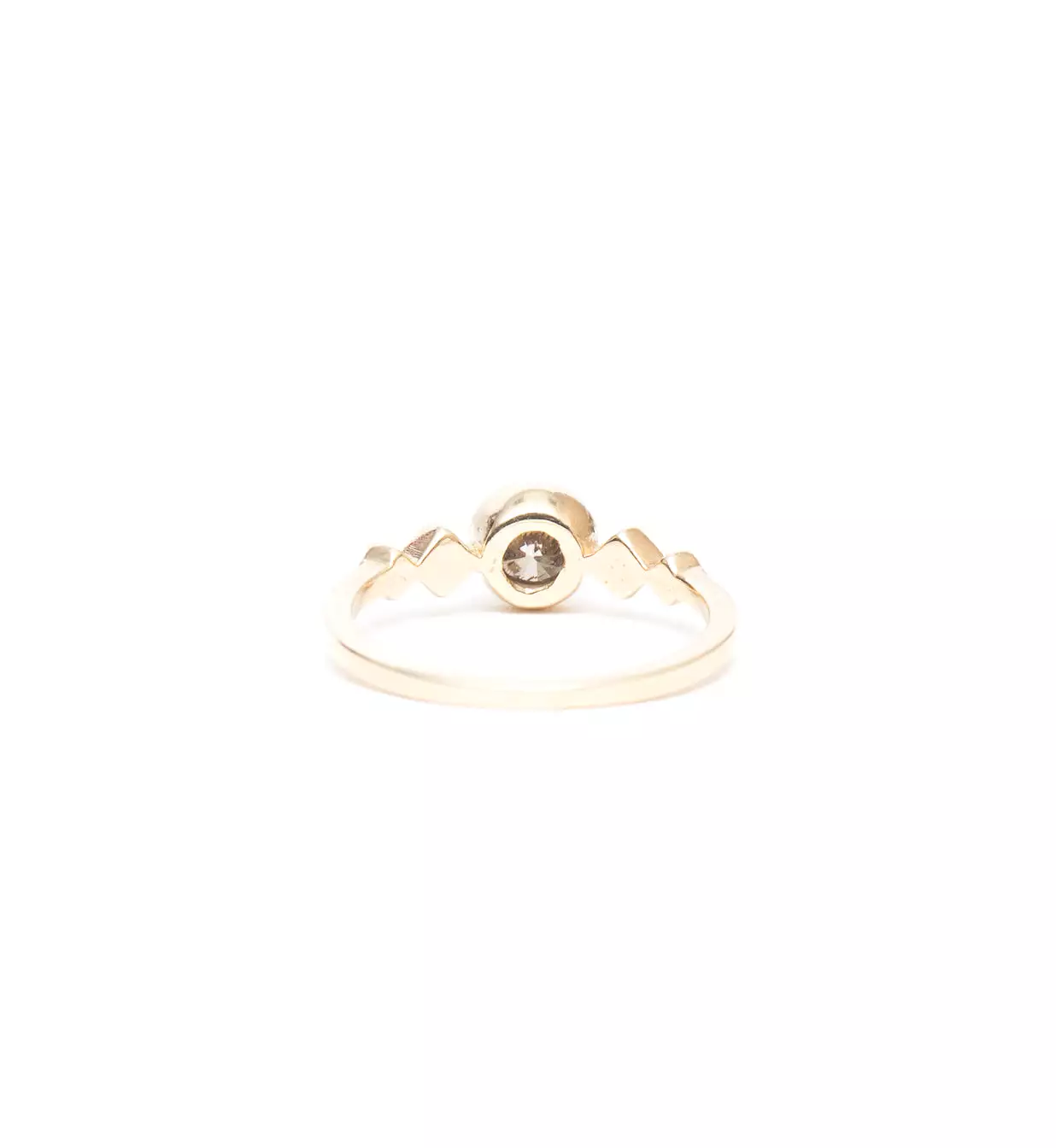 Champagne Diamond Solitaire Echo Ring