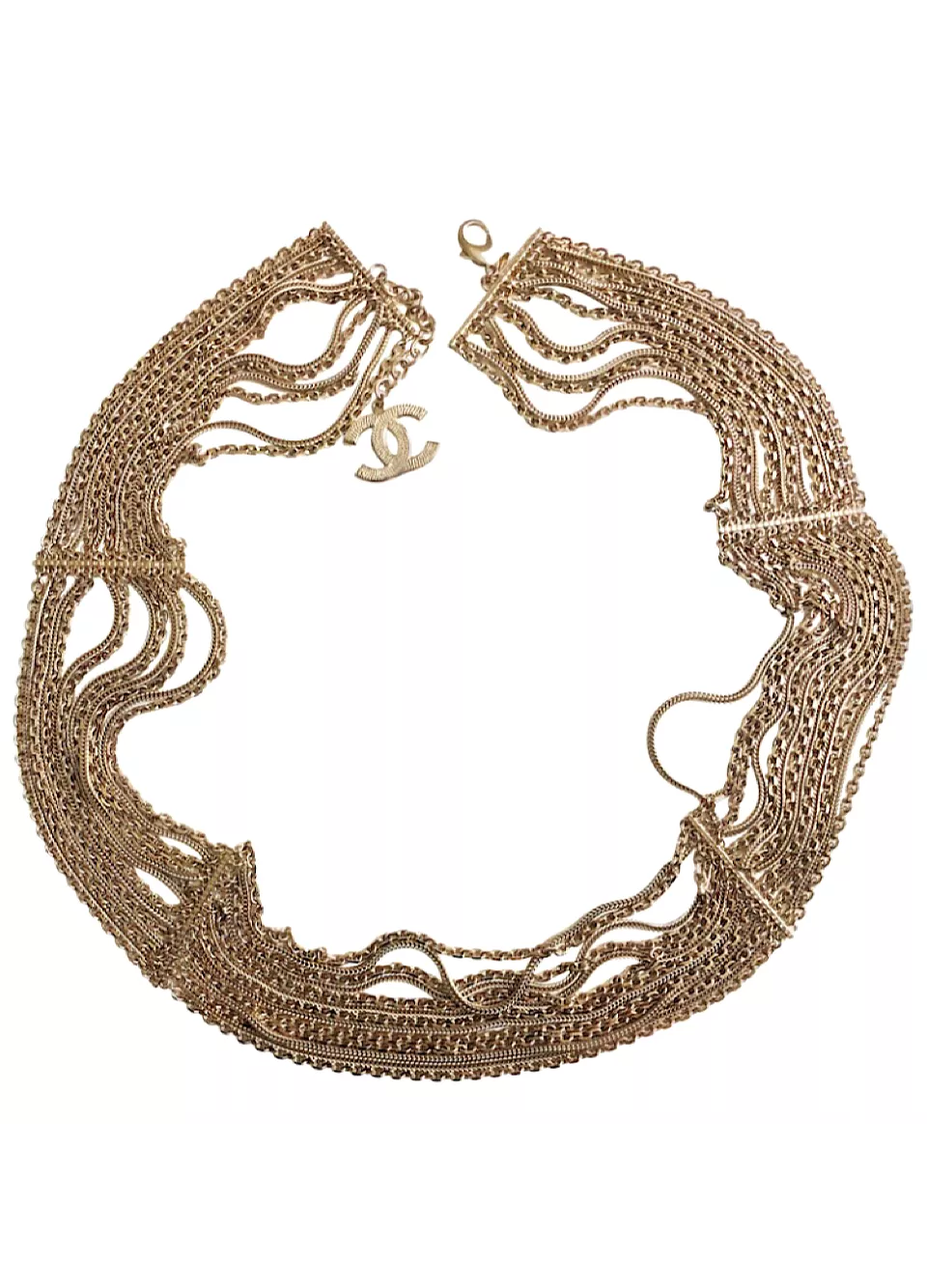 Chanel 07P 2007 Spring Gold Multi Strand Chain Belt Necklace