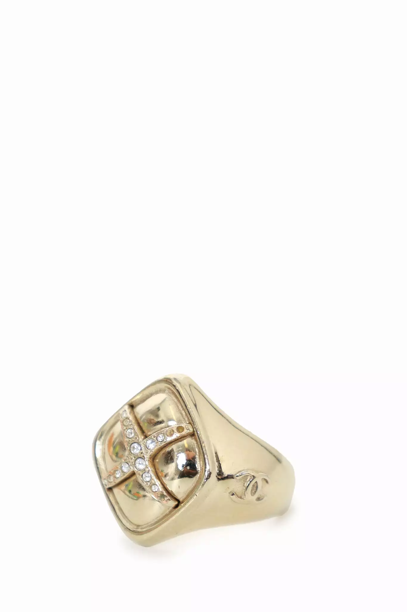 Chanel Gold Tone Cross AB7018 Ring