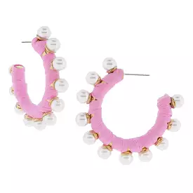 Chic in Pink Pearl Earrings