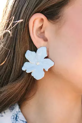 Class Act Light Blue Flower Earrings