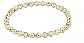 Classic Grateful Pattern 4mm Bead Bracelet - Mixed Metal