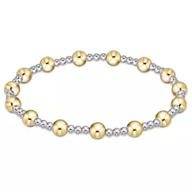 CLASSIC GRATEFUL PATTERN 6MM BEAD BRACELET - MIXED METAL