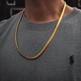 Classic Herringbone Chain in White/Yellow Gold