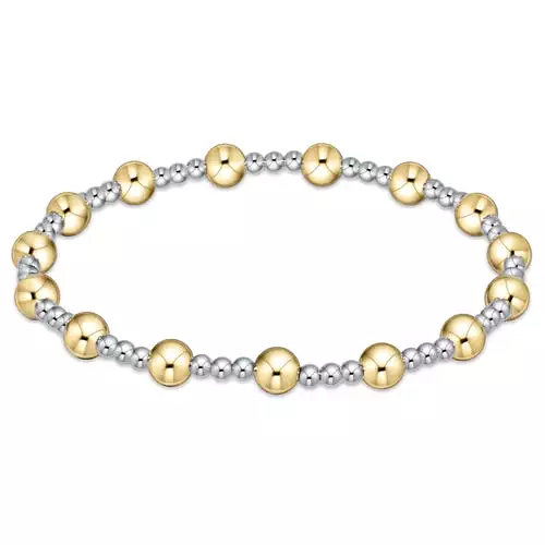 Classic Sincerity Pattern 5mm bead bracelet - mixed metal eNewton