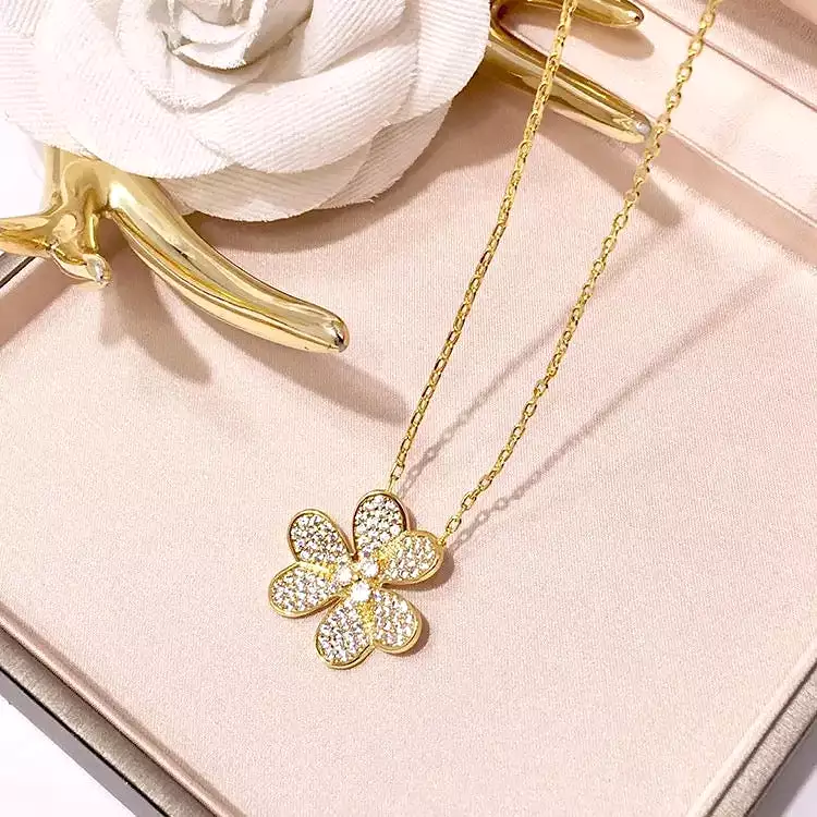 Color Full Zircon Flower Pendants Fashion Brand Jewelry Necklaces For Women S839554