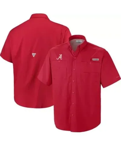 Columbia Men's Alabama Crimson Tide NCAA Alabama Tide Big & Tall Collegiate Tamiami Button-Down Shirt