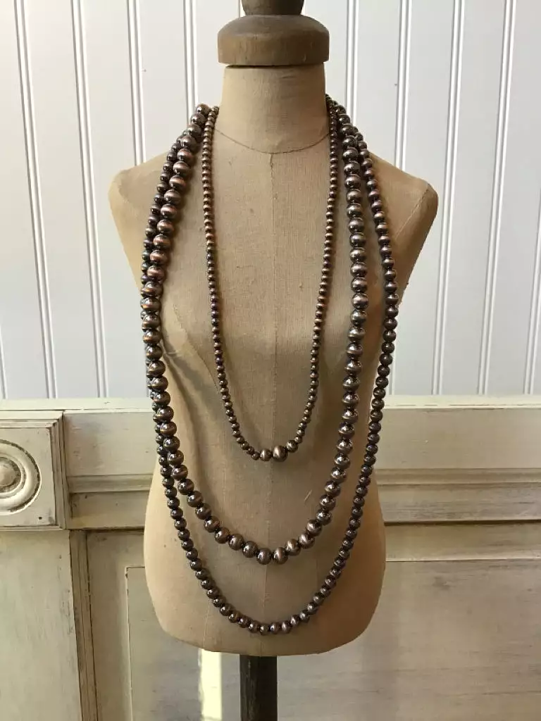 Copper 3 STrand Navajo Style Pearl Necklace