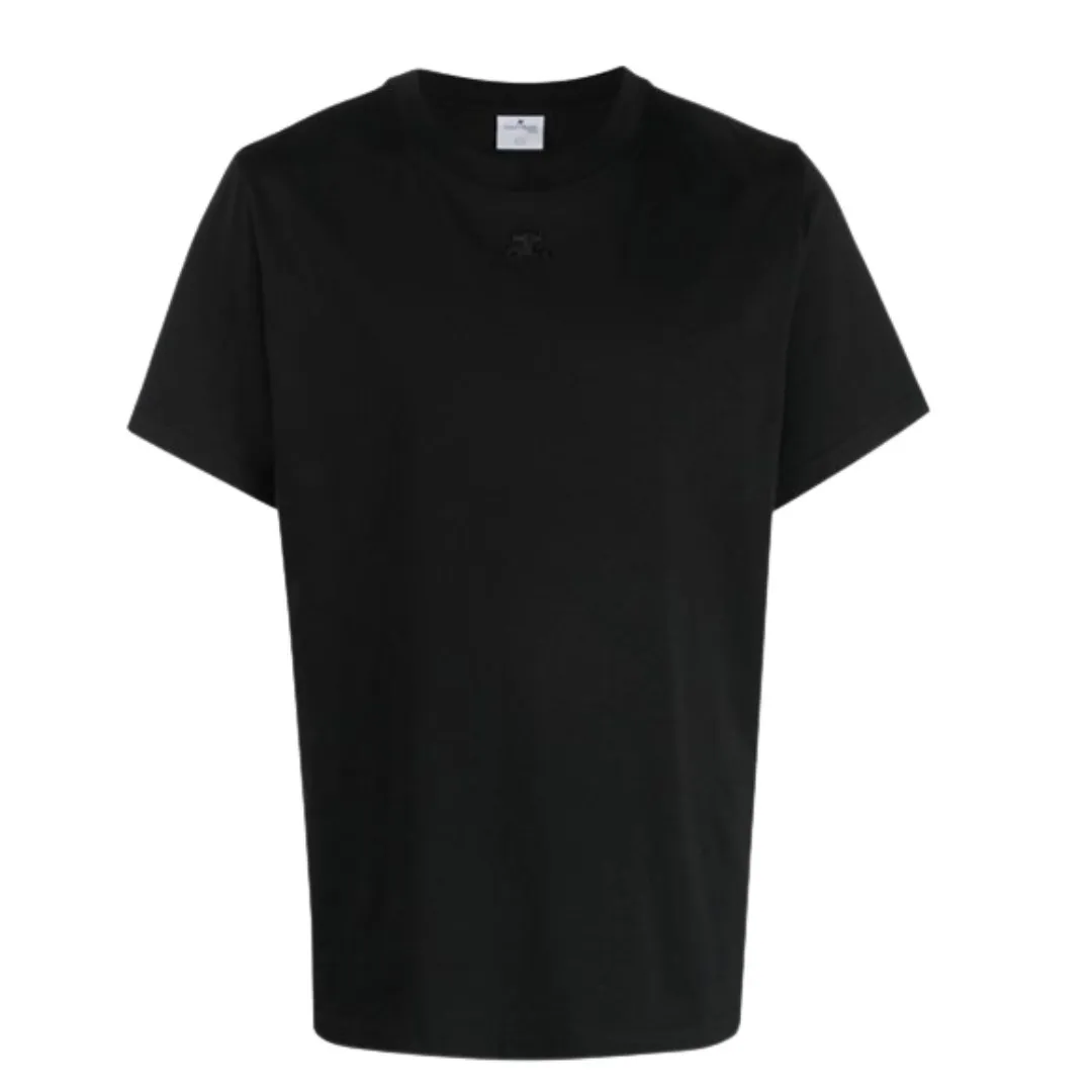 Courreges  |Plain Cotton Short Sleeves Logo T-Shirts