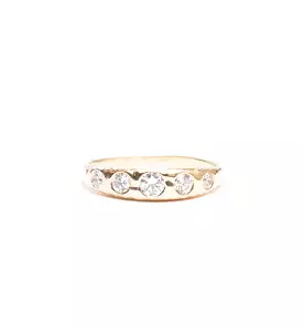 Crescent Hammered Diamond Ring