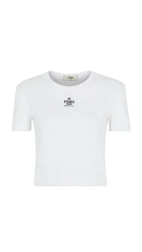 Cropped Cotton T-shirt - White