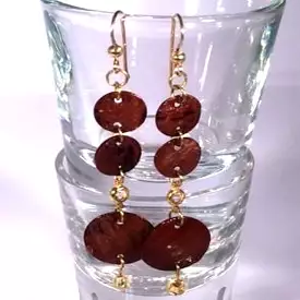 Dark Brown Shell Dangle Earrings