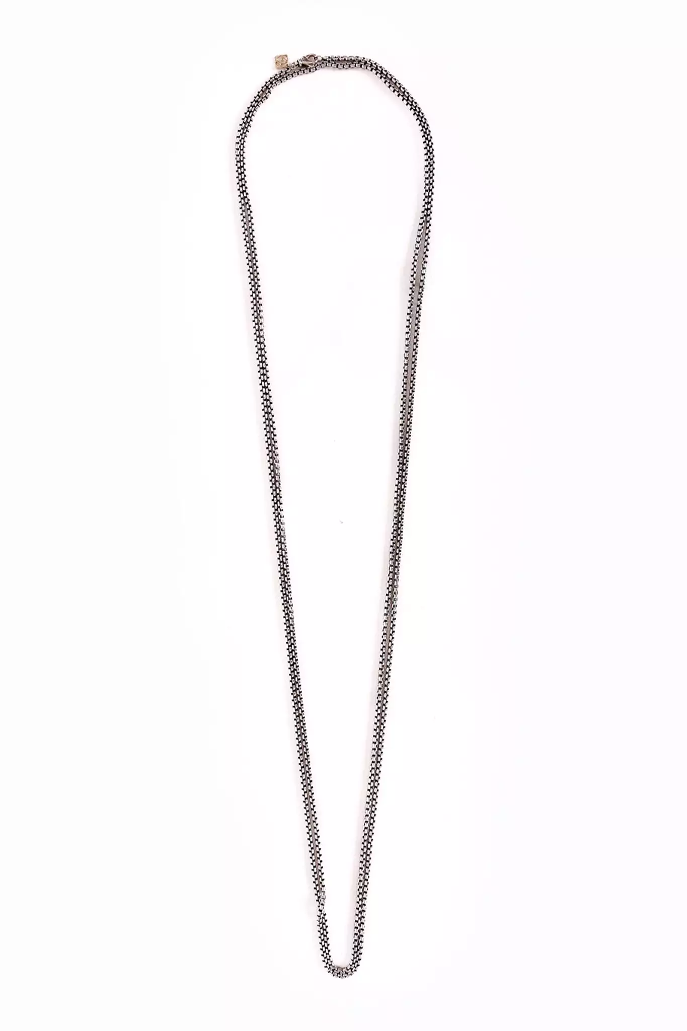 David Yurman Sterling Silver Baby Box Chain Multi Strand Necklace