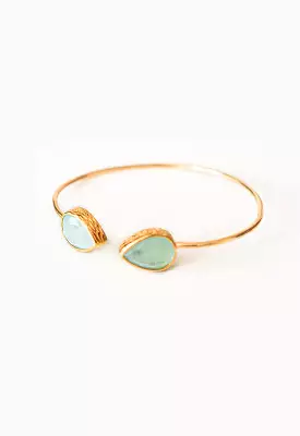 Debbie Katz - Nika 18K Gold Bracelet Ocean Cat Eye Stone