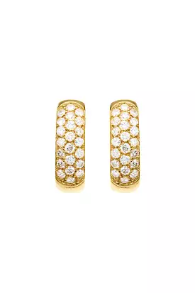 Diamond Balloon Hoops - Yellow Gold