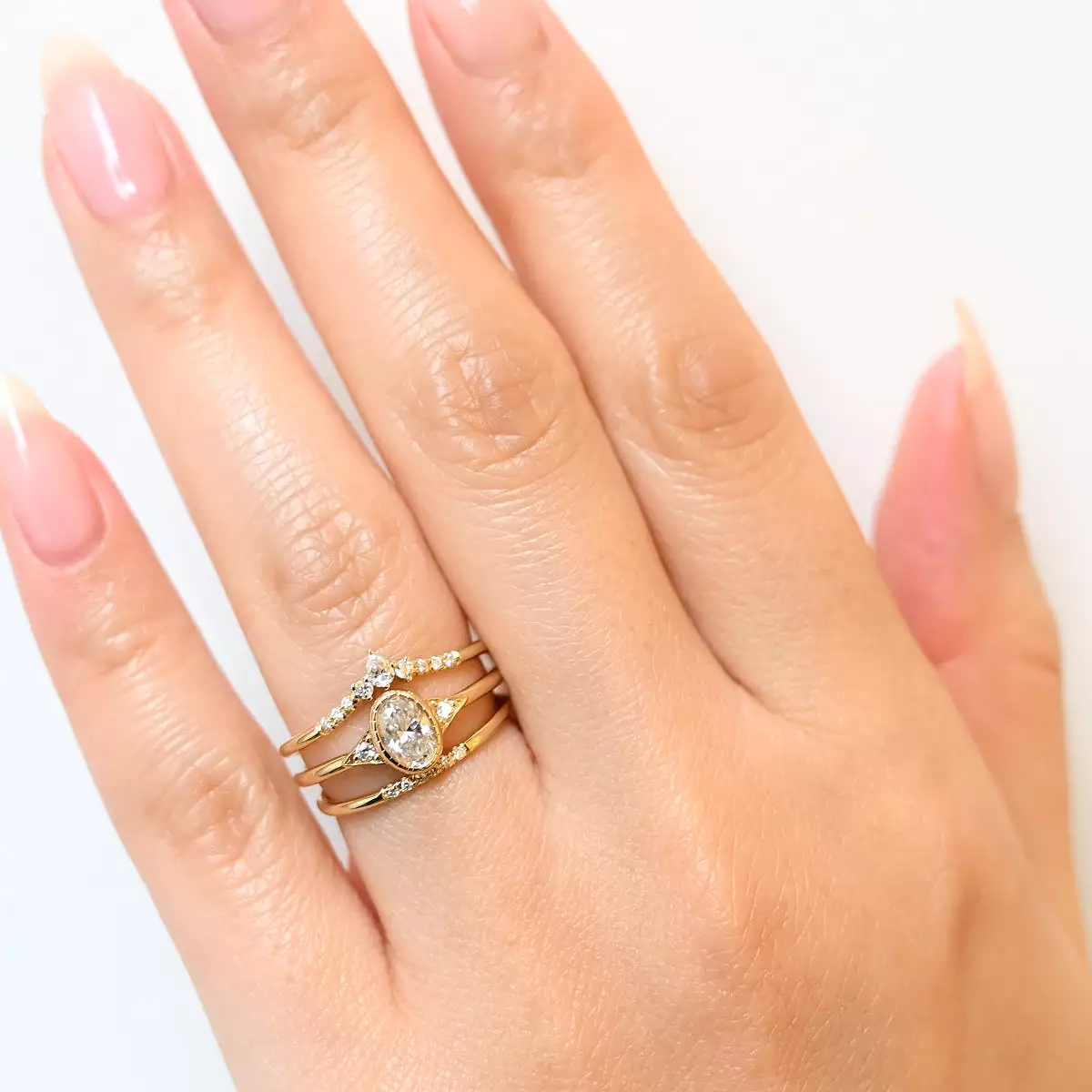 Diamond Oval Deco Ring