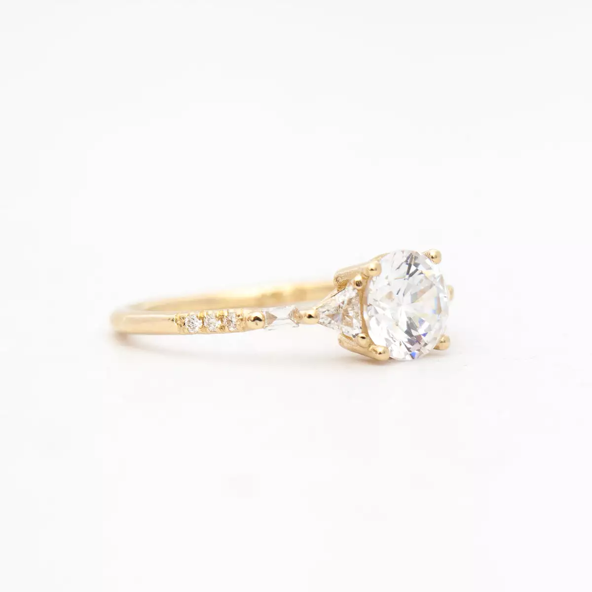 Diamond Trillion Baguette Equilibrium Ring