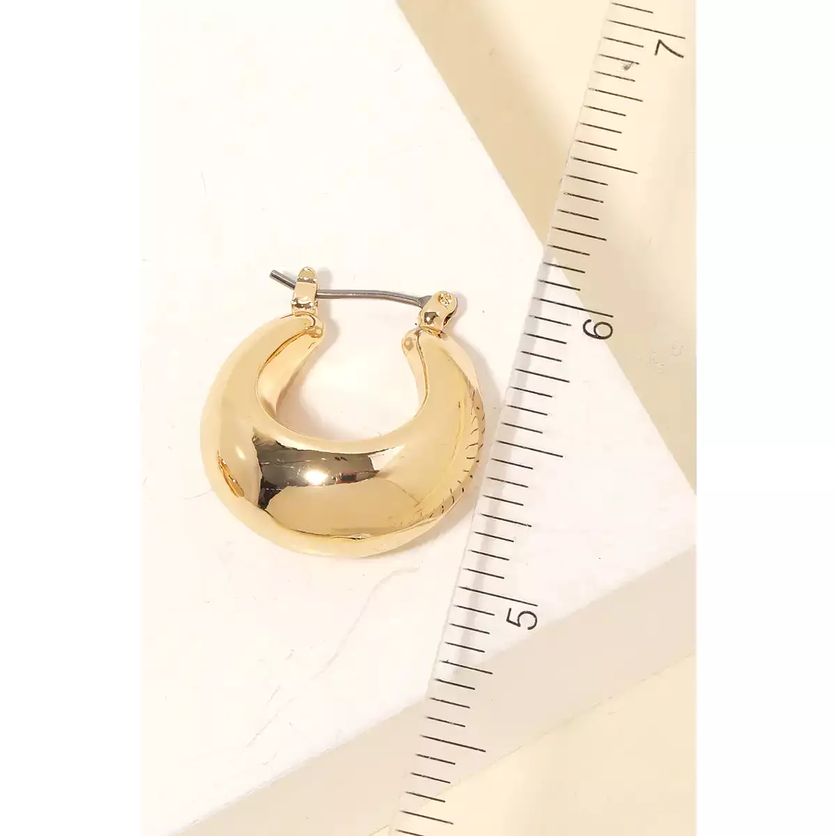 Dome Shape Latch Hoop Earrings