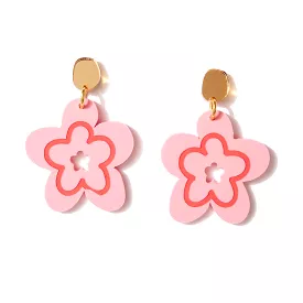 Emeldo - Mallow Pink Flower Earrings