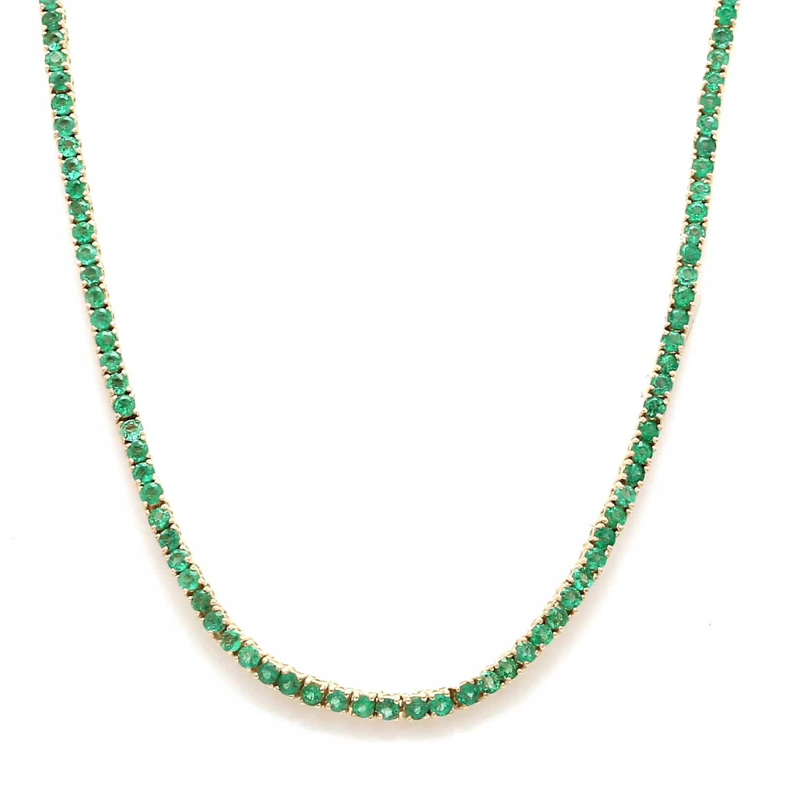 Emerald Tennis Necklace 4-Prong