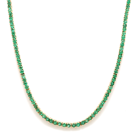 Emerald Tennis Necklace 4-Prong