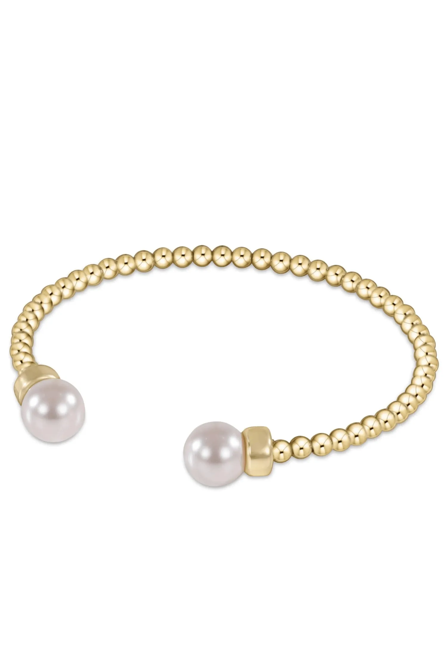 Enewton Classic Gold 3mm Bead Cuff Bracelet-- Pearl