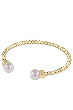 Enewton Classic Gold 3mm Bead Cuff Bracelet-- Pearl