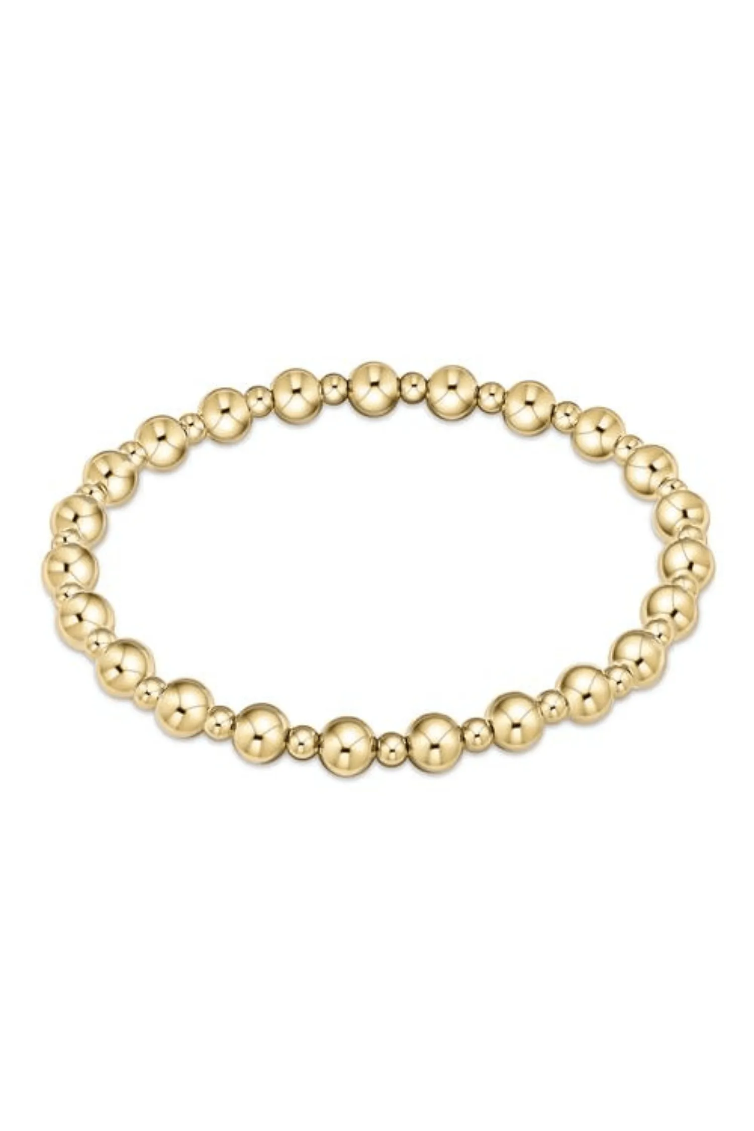 Enewton Classic Gold Grateful Pattern 6mm Bead Bracelet