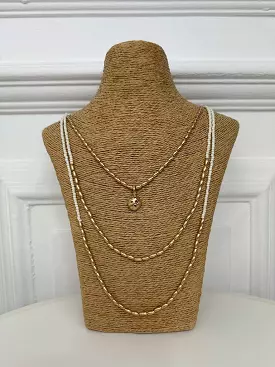 Envy Triple Strand Beaded Necklace - Ivory