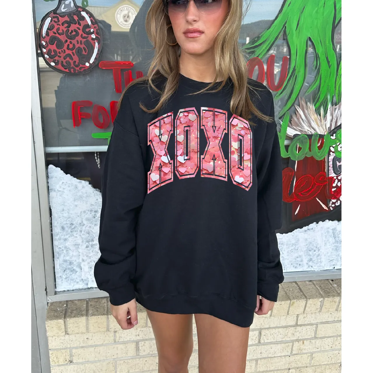 faux heart glitter XOXO Tee or Sweatshirt