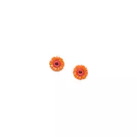 Franck Herval - RUBY gerbera flower stud earrings - orange