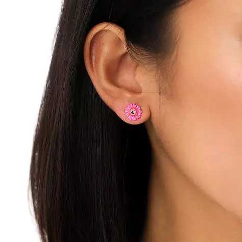 Franck Herval - RUBY gerbera flower stud earrings - Pink