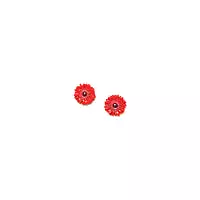 Franck Herval - RUBY gerbera flower stud earrings - Red